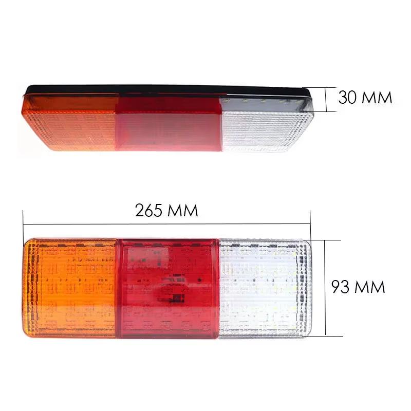 2x Прицепные фонари Сигнальные индикаторы Тормозные стоп-сигналы Фонари заднего хода Водонепроницаемые 12 В/24 В 75 светодиодных задних фонарей для легковых автомобилей, грузовиков, фургонов, задних фонарей