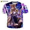 Сексуальная Акали 3D Печать Футболка League Of Legends Футболка Мужская Женская Мода Повседневная Стиль Харадзюку