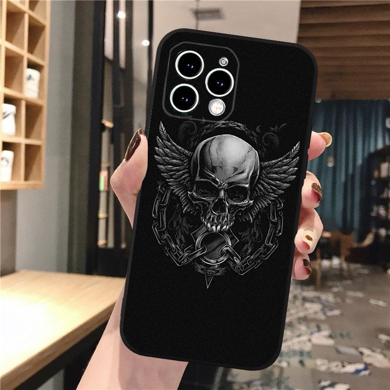 Чехол для телефона с изображением черепа для iPhone 15 14 Pro Max 13 12 11 Pro Max XSMax XR 12 13 mini 14 Plus Shell