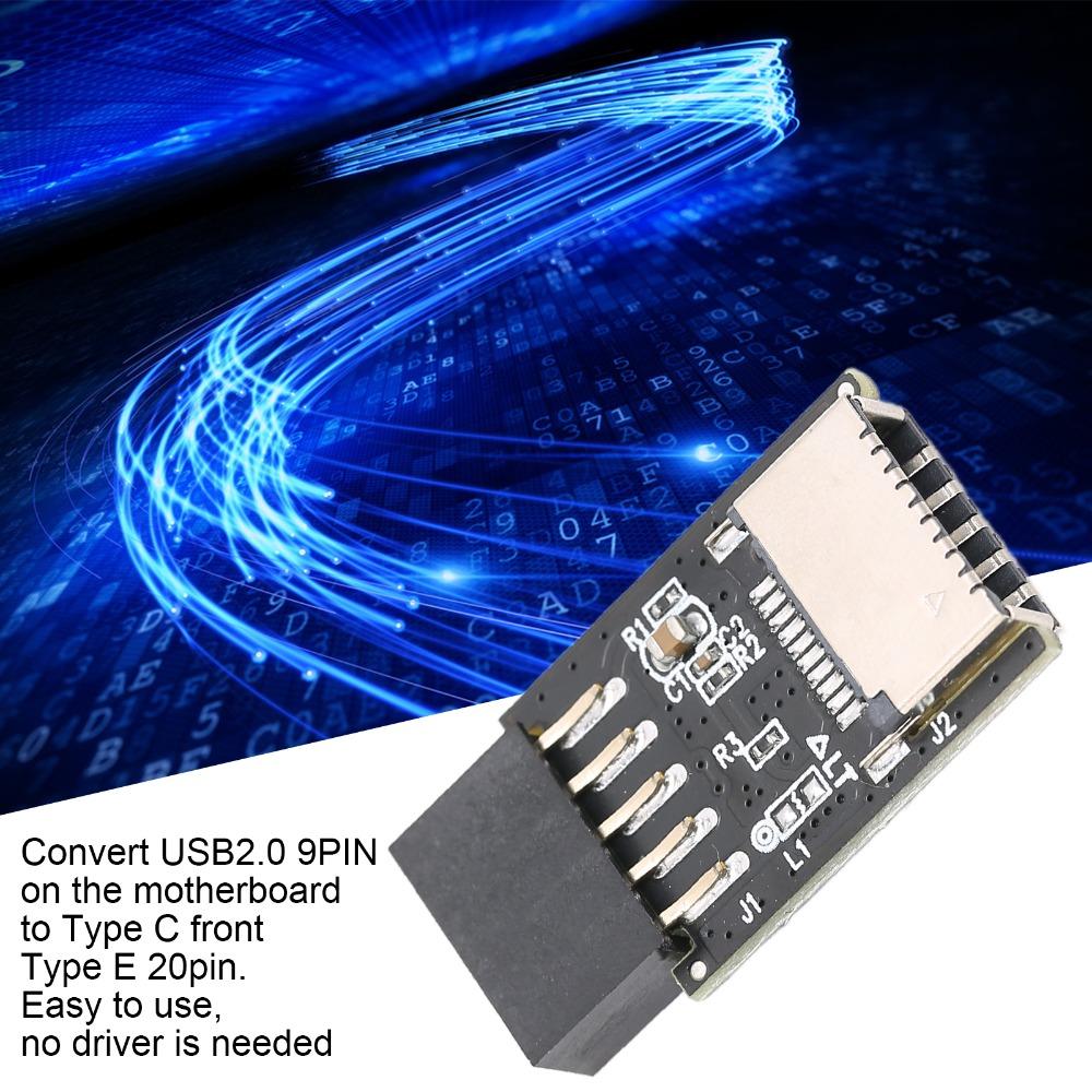 Быстрая передача USB2.0 на Type E Адаптер Внутренний разъем Черный Передняя панель Типа E Адаптер USB2.0 для материнской платы Передняя панель ПК