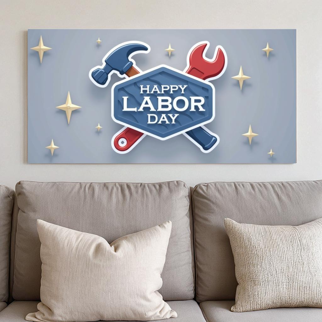 Workers Celebration Colorful Theme Tool Theme Banner Labor Day Banner for Parade Event Community Event Worker Appreciation