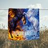1PC Custom Name Unicorns Fire Ice flannel blanket versatile,all-season throw suitable for the living room,bedroom,camping,travel,and gift