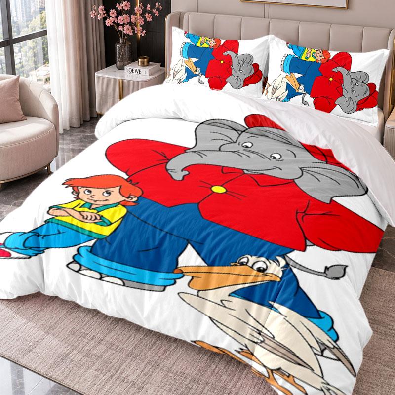 Benjamin Blümchen 3Pcs Bedding Set Duvet Cover With Two Pillowcases For Bedroom Home Decoration