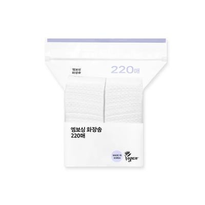 Хлопковый спонж для макияжа OLIVEYOUNG с тиснением (220P)