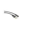 Черный XLR-разветвитель Y-типа, 3-контактный female на два 1/4" mono male, стерео, длина 1 м