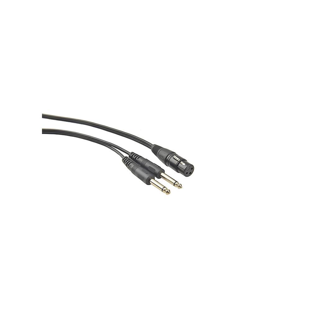 Черный XLR-разветвитель Y-типа, 3-контактный female на два 1/4" mono male, стерео, длина 1 м