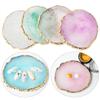 10cm Agate Piece Jewelry Display Board Round Resin Nail Painting Palette Props Exquisite Cup Coasters Home Kitchen Decoration