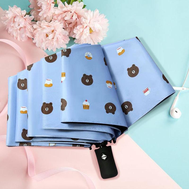 Full-automation Little Bear Beach Umbrella Sun Protection Umbrella Folding Umbrella for Both Sunny and Rainy Days
