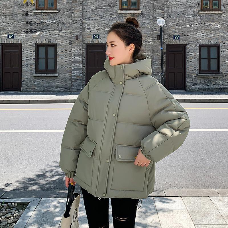Пуховая одежда женская зимняя одежда новая пуховая одежда женская свободная с капюшоном короткая утолщенная женская стеганая куртка