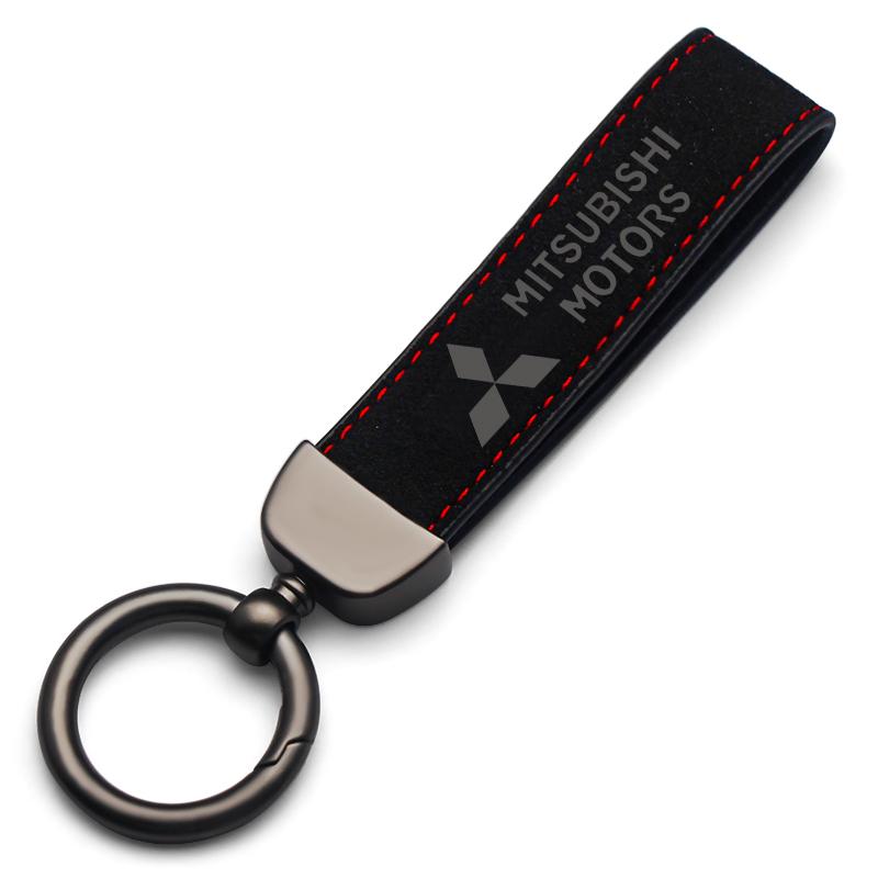 gzbf5 2026 Suede Leather Men Key Chain Rings Luxury Women Car Keychain For Mitsubishi Lancer ASX L200 Attrage Pajero Sport Accessories