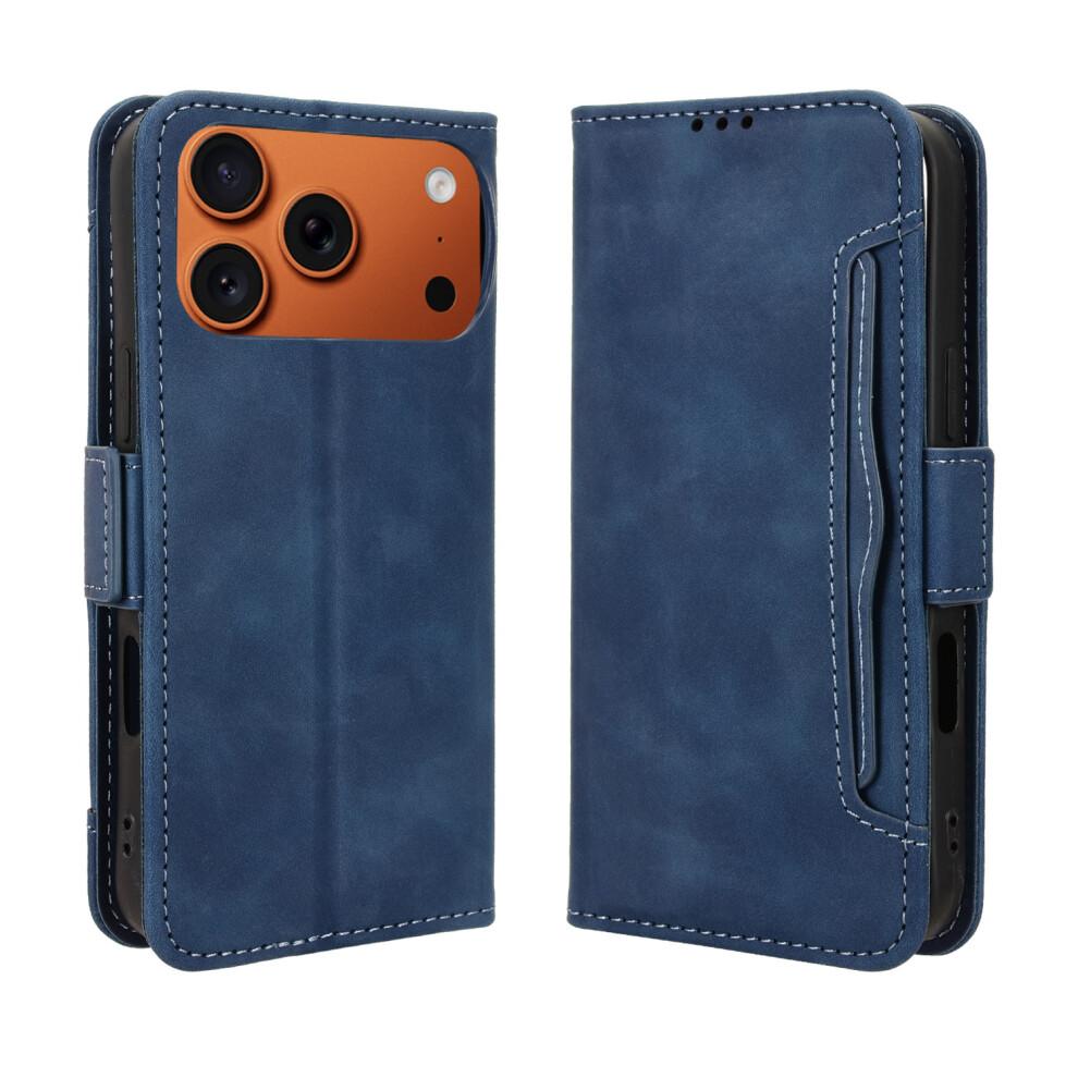 (iPhone 17 Pro Max, Blue) For iPhone 17 Pro Max Leather Case Phone Wallet Cover with Multiple Card Slots