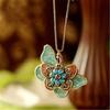 Vintage Colorful Accessories Butterfly Necklace Sweater Chain Clothing Accessories Ethnic Style Jewelry Girl Gift