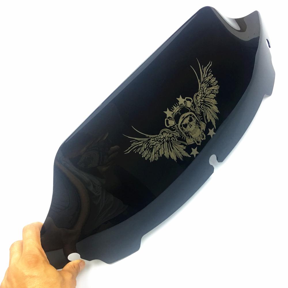 Black Smoke Clear 4.5" 7" 10.5" Wave Windshield Fits For Harley Touring FLHT FLHX 2014-up 2015 2016 2017 2018
