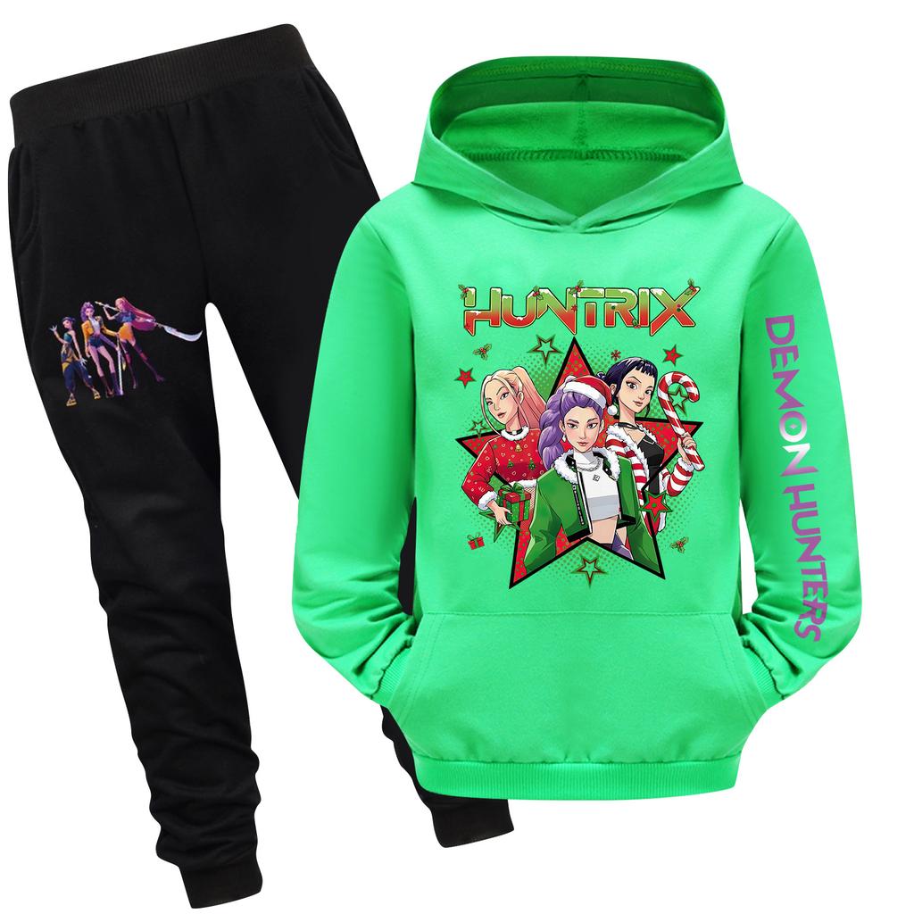 Детский худи и брюки, двухпредметный спортивный костюм, комплект свитшота с длинным рукавом и принтом