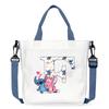 Cute Canvas Bag Anime Cartoon Print Shoulder Bag To Work Commuter Messenger Bag Woman