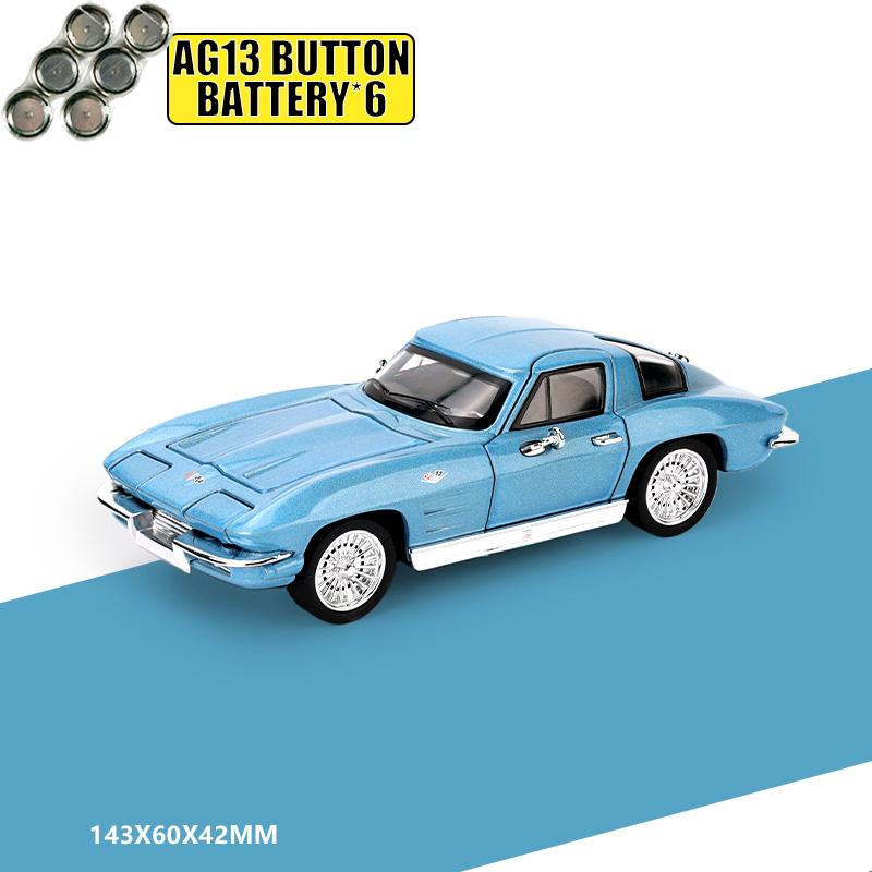 AABHB1 1:32 Chevrolet Corvette C2 Supercar Alloy Metal Diecast Model Car Home Decoration & Collectibles Hobby Display Ornaments Holiday