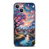 Розовый чехол с цветами сакуры на весну для iPhone 17 16 15 Pro Max 11 12 13 14 7 8 Plus SE 2020 X XR XS Мягкий черный