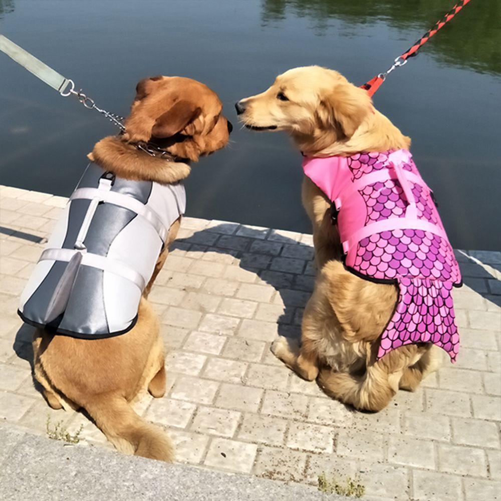 Swimsuit Harness Vest Dog Life Jacket Pet Safety Clothes Mermaid Shark Puppy Surf Saver Coat