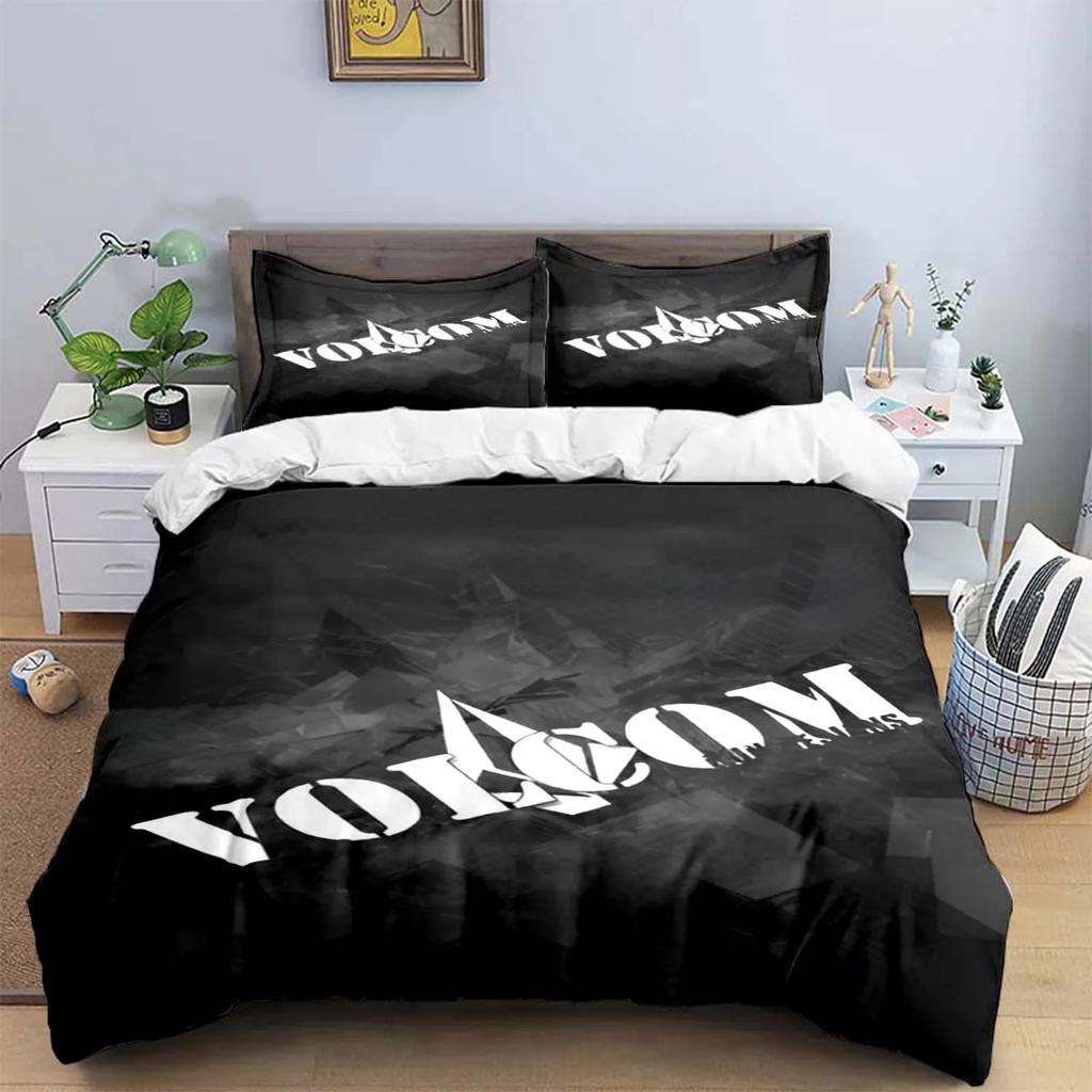 Модные изысканные комплекты постельного белья с принтом V-Volcom, изысканный набор постельных принадлежностей, комплект пододеяльника и одеяла, комплект постельного белья, роскошный подарок