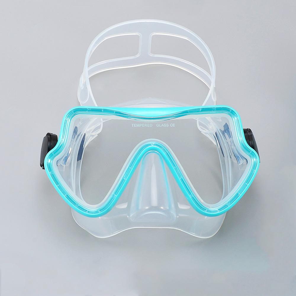 Маска для дайвинга, очки для плавания, подводная трубка, силиконовая юбка, панорамное HD из закаленного стекла, противотуманное покрытие для взрослых и молодежи, с крышкой для носа