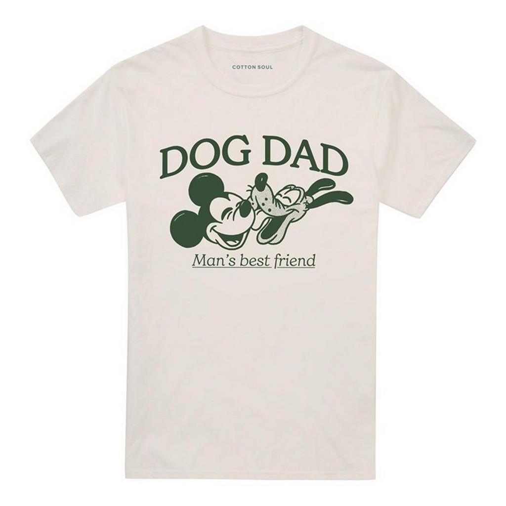 Disney Unisex Adult Dog Dad Man´s Best Friend Mickey & Pluto T-Shirt
