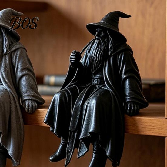 Small Wizard Figurine for Shelf 3D Printed Figurine, Sitter, Collectible Low-key High-end Art Desktop Ornament Bookshelves, Desks, TV Cabinets,