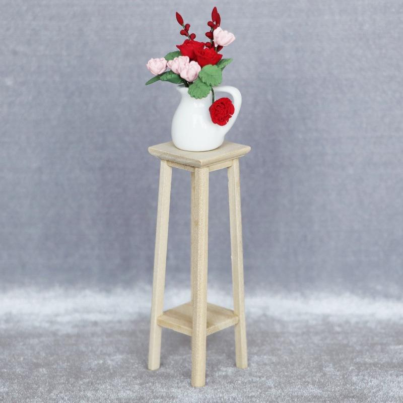1/12 Scale Miniature Wooden High Stool Model Ornament - DIY Miniature Photography Props- Seasonal Decor - Perfect Gift