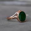 Кольцо из стерлингового серебра с замбийским зеленым изумрудом с накладкой из розового золота, кольцо с изумрудом - камень мая