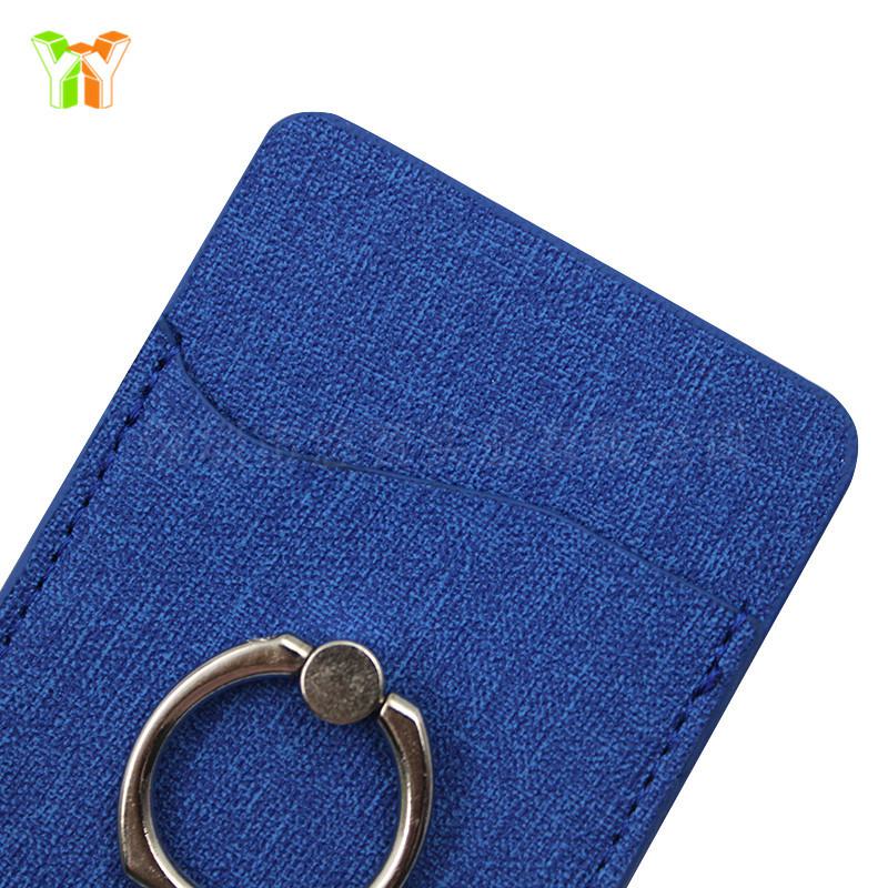 Кожаная подставка для телефона с кольцом на палец, карманом для карт и опорой — портативная наклейка на заднюю панель