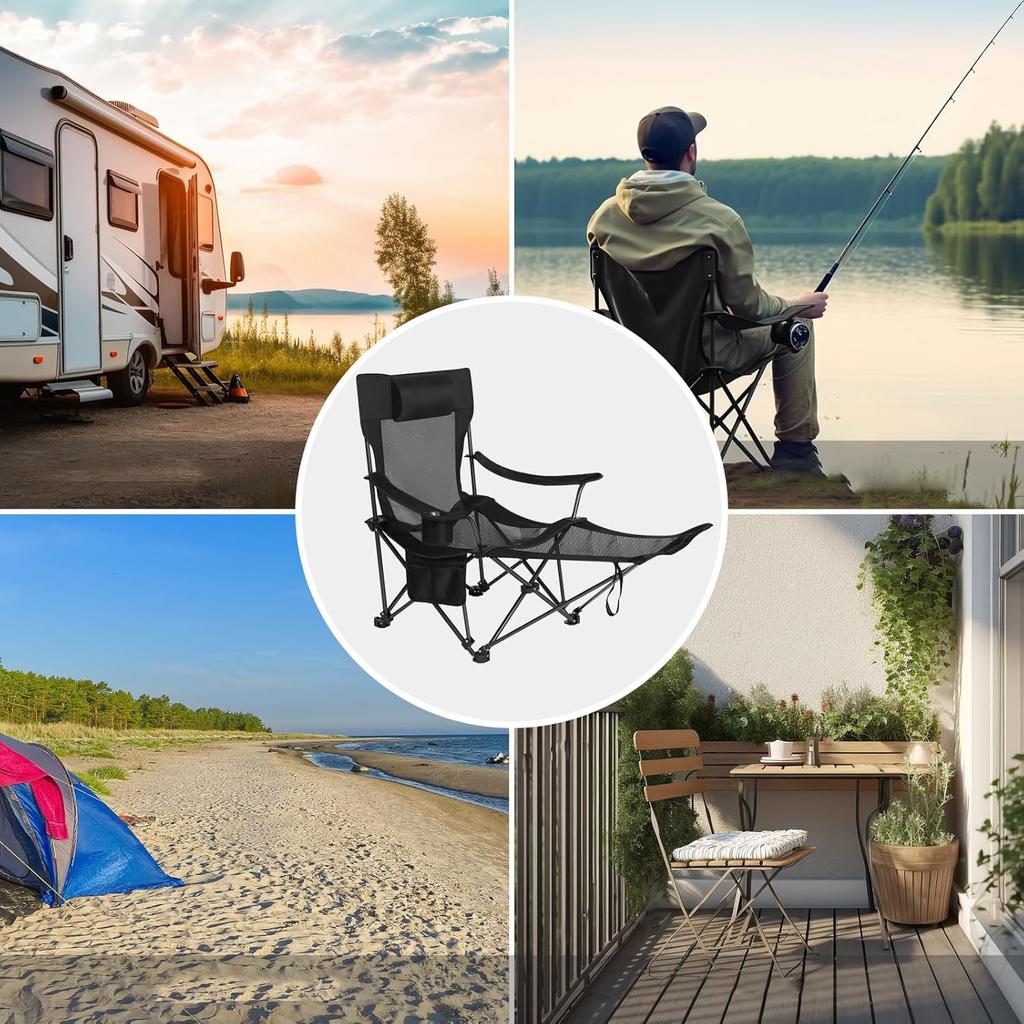 HEEOREV Reclining Chair Camping Chair Size Chair Fishing Chair Beach Chair Foldable Freely Adjustable Multifunctional Fishing Mountaineering Portable