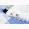 Back Hanging Zirconia 1 Pairs Shiny Zircon Stud Earrings for Women Vintage Wedding Jewelry Classy and Elegant Trendy Girl Gift