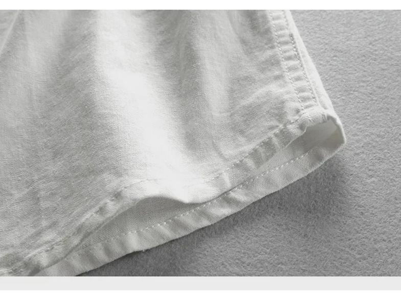 2024 Мужская повседневная льняная рубашка в китайском стиле с воротником-стойкой