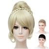 CaseEden Cosplay Wig, Short, with Bun, Heat-Resistant, Braided, Light Gold, Blonde, Included (2 Wig Nets)
