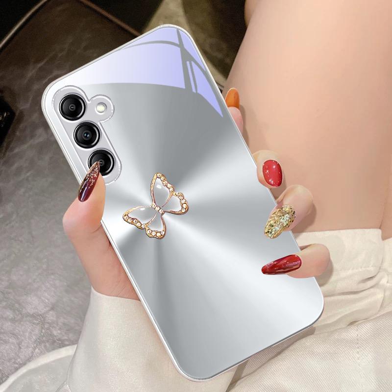 Синий Бабочка Аврора Для Samsung Galaxy A14 4G 20 30 52 20S 21S 22 A32 33 34 42 50 51 53 54 70 71 72 73 5G Стеклянный Чехол для Телефона