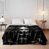Gothic doll girl with skull in dark art style Flannel blanket for bedroom, living room, sofa, and nap sofas