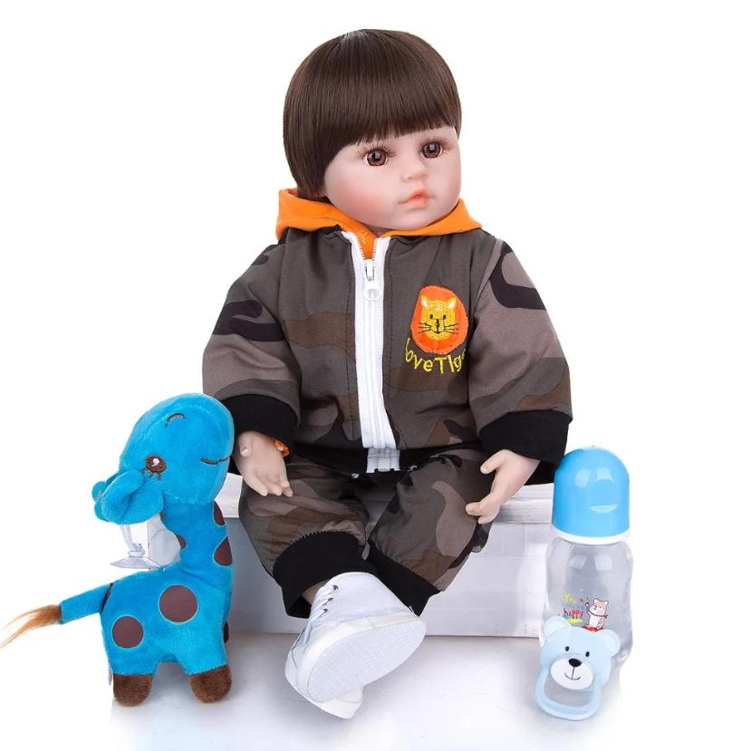 KEIUMI Кукла Reborn Bebe, игрушка, тканевое тело, Реалистичная кукла с жирафом для детей, подарки на день рождения и Рождество