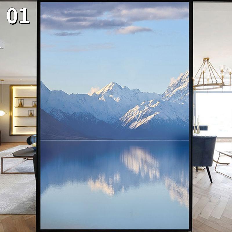 Художественная наклейка на стекло Sky, статическая пленка для защиты конфиденциальности, горный пейзаж, картина, матовая наклейка на окно, домашний декор