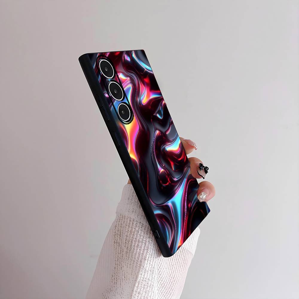 Чехол для телефона с узором «Текучий свет» для Samsung Galaxy S25 S24 S22 S23 Ultra S21 S20 Plus 5G, матовый, нескользящий, полностью мягкий чехол