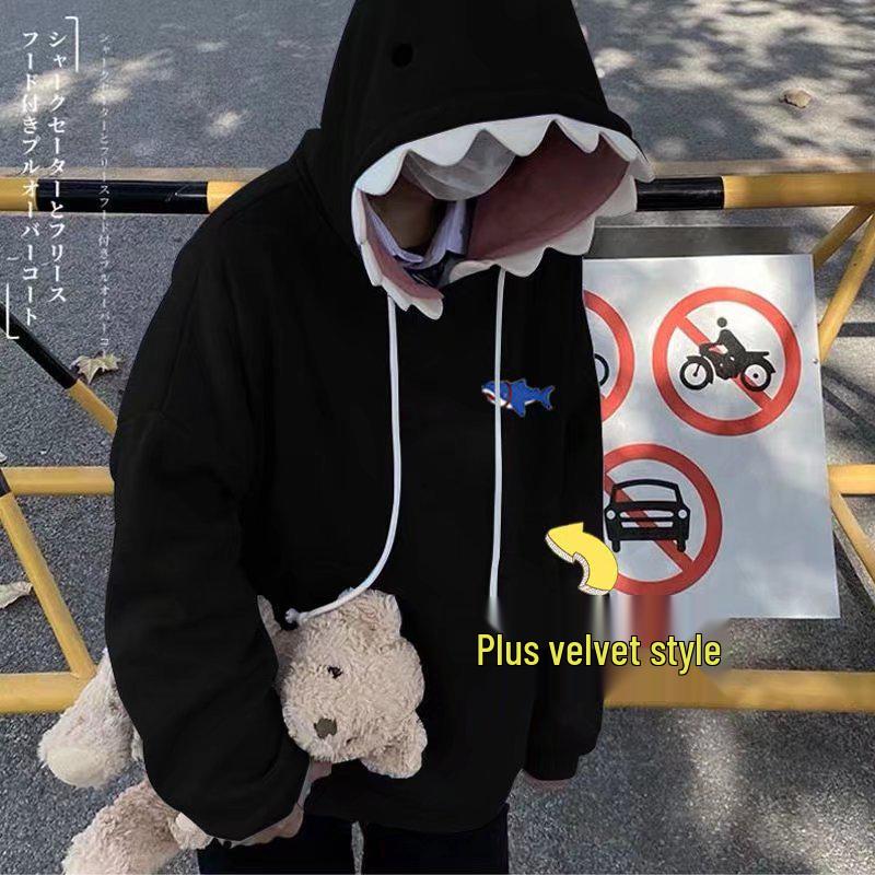 Модный свитер-пуловер с принтом акулы для пар, 2023 год, для студентов