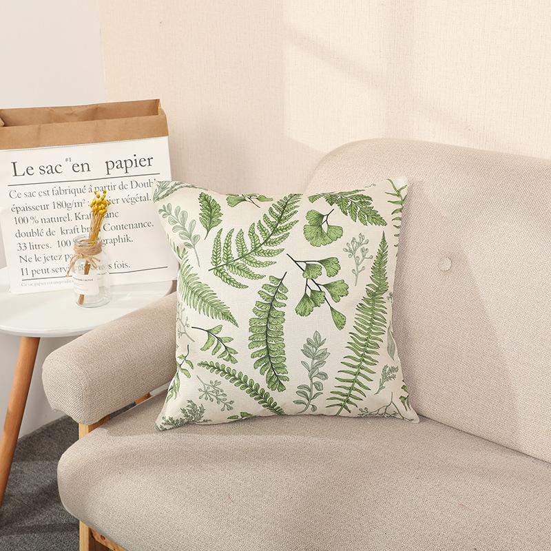 Наволочка для подушки для сна Скандинавский зеленый растения и цветы Пасторальный бамбуковый конопляный супермягкий подушка Подушка-подушка для автомобиля для гостиной