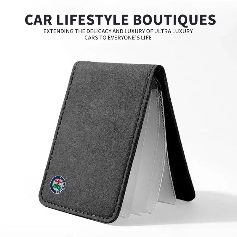 WFMJR1 Car Driver License Cover Suede Anti-Fur Car Driving Documents For Alfa Romeo Giulia Stelvio MiTo Giulietta Tonale ALFA 4C Disco