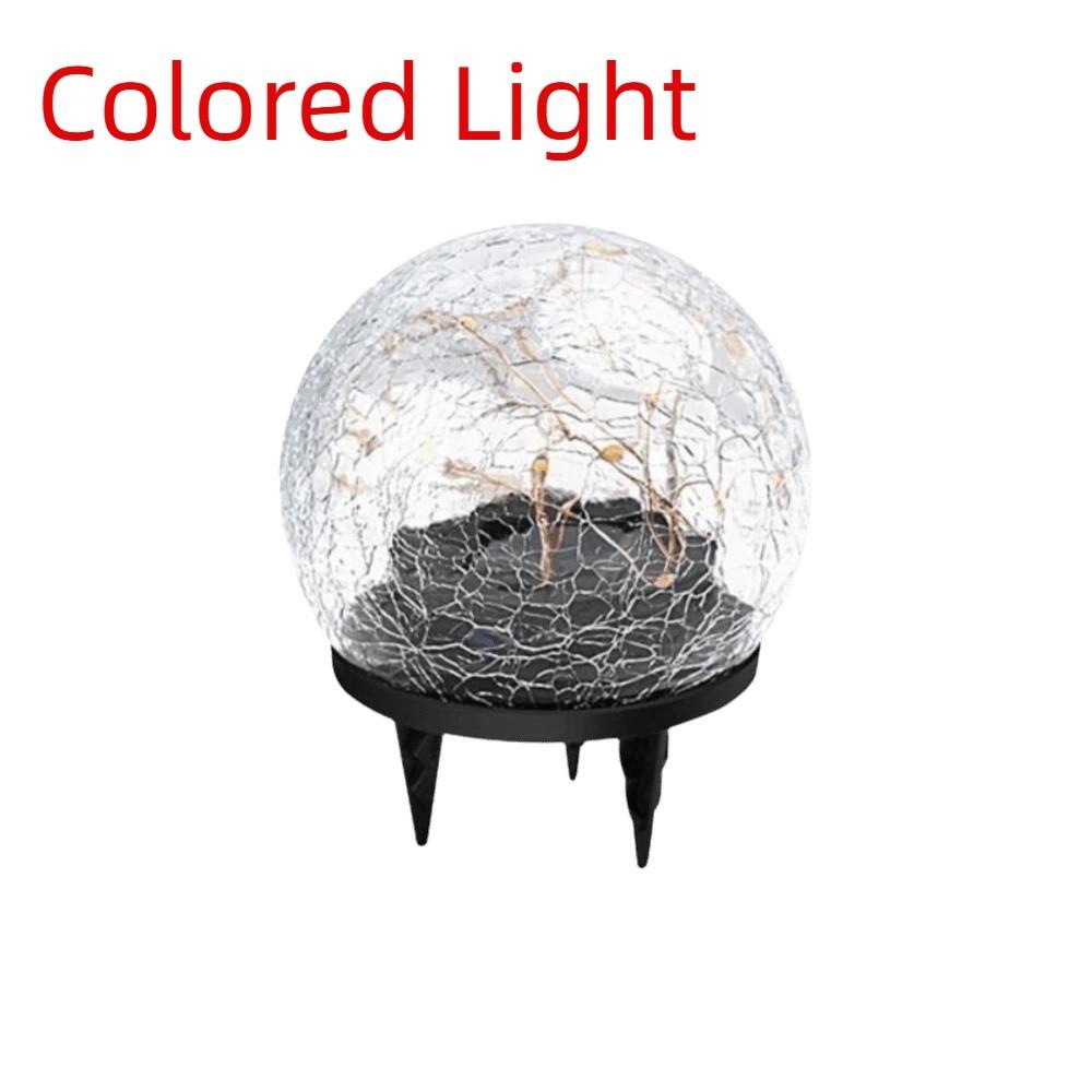 Waterproof Solar Globes Cracked Glass Solar Energy Solar Lights Auto on/Off Warm and Colorful Light LED Garden Lights Patio