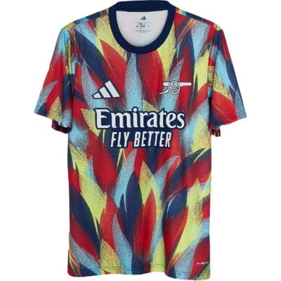 adidas Предматчевая футболка Арсенала 25/26 Победный синий/Чистый рубин/Ярко-желтый/Ярко-голубой Унисекс Топы JJ1797