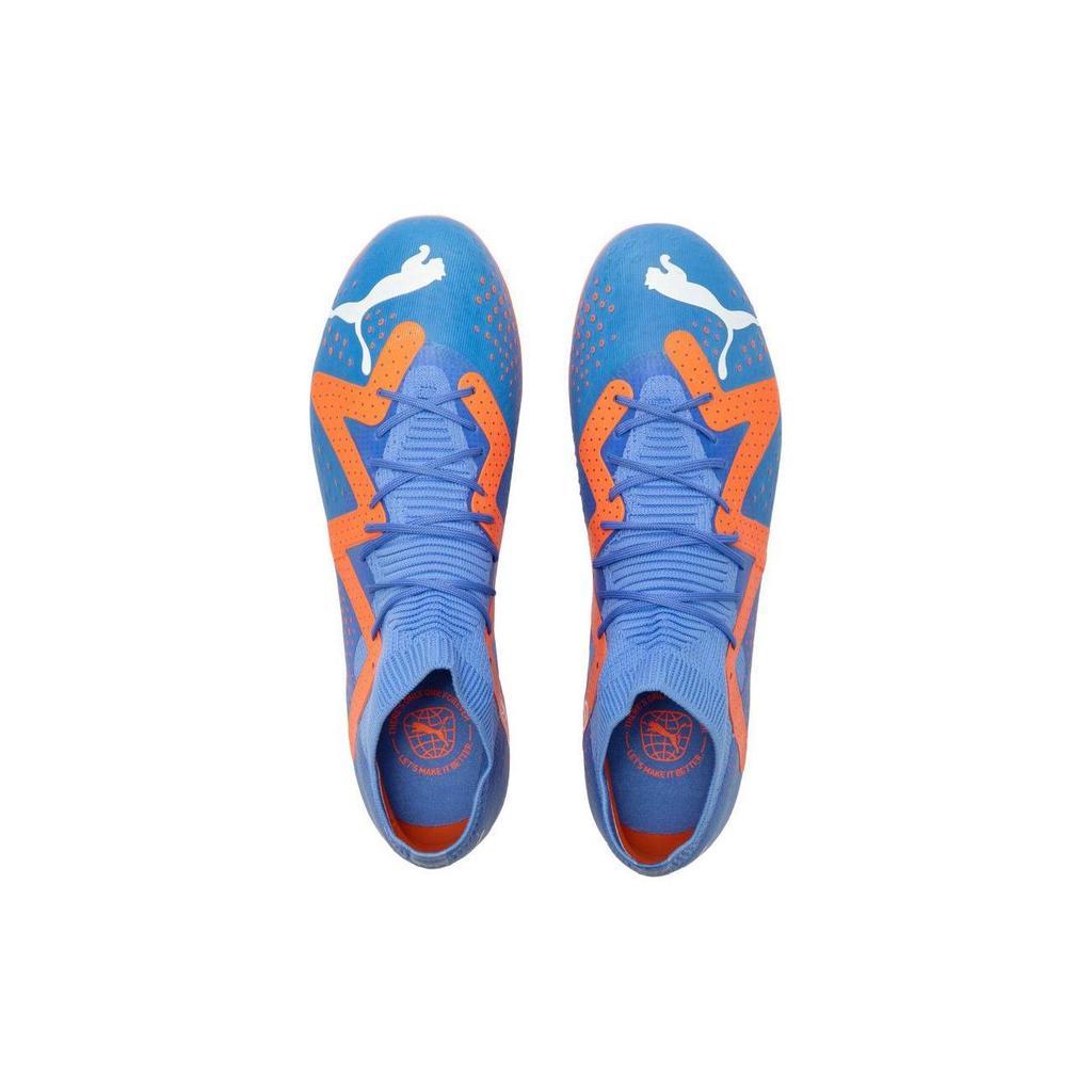 Puma Future Match Круглый носок MG (Резиновые короткие шипы) Мужские футбольные бутсы для искусственного газона Сине-оранжевые 107183-01