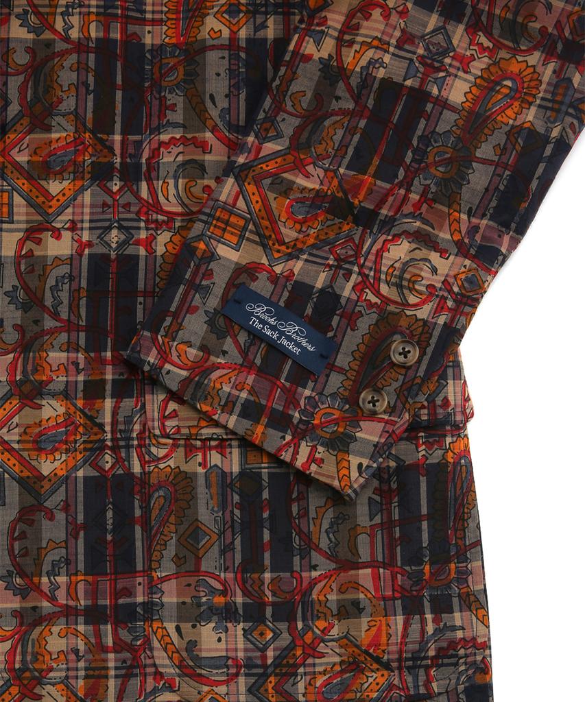 Brooks Brothers Traditional Fit Madras Print 3-Button Jacket (Brown) (Bbjsmm13624Es)