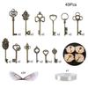49pcs/set Vintage Skeleton Keys Dragonfly Pendant Set Bronze Realistic Flying Key Hanging Decoration DIY