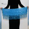 Belly Dance Skirt Sequin Tassel Waist Hip Scarf Exotic Style Tie Up Adjustable Thin Skirt Mesh Festivel Stage Performance Cosplay Mini Skirt Apron