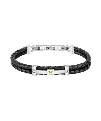 Мужской браслет Jewels из черной кожи и нержавеющей стали JM422AVE11