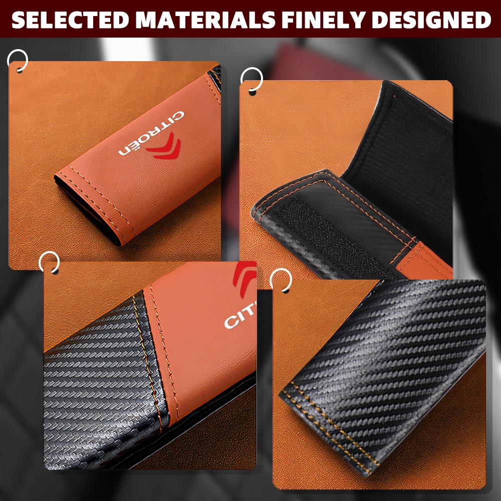 2pcs Seat Belt Covers Car Safety Belt Cover For Citroen C4 C3 C5 C2 Berlingo C-Elysee C4-Picasso C4-Aircross DS DS3 DS5