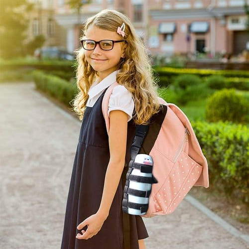 Outdoor Water Bottle Sleeve, Water Bottle Protector, Portable Bottle Sleeve, Adjustable Shoulder Mount, Plastic Bottle Sleeve for Adults and Kids, Bla